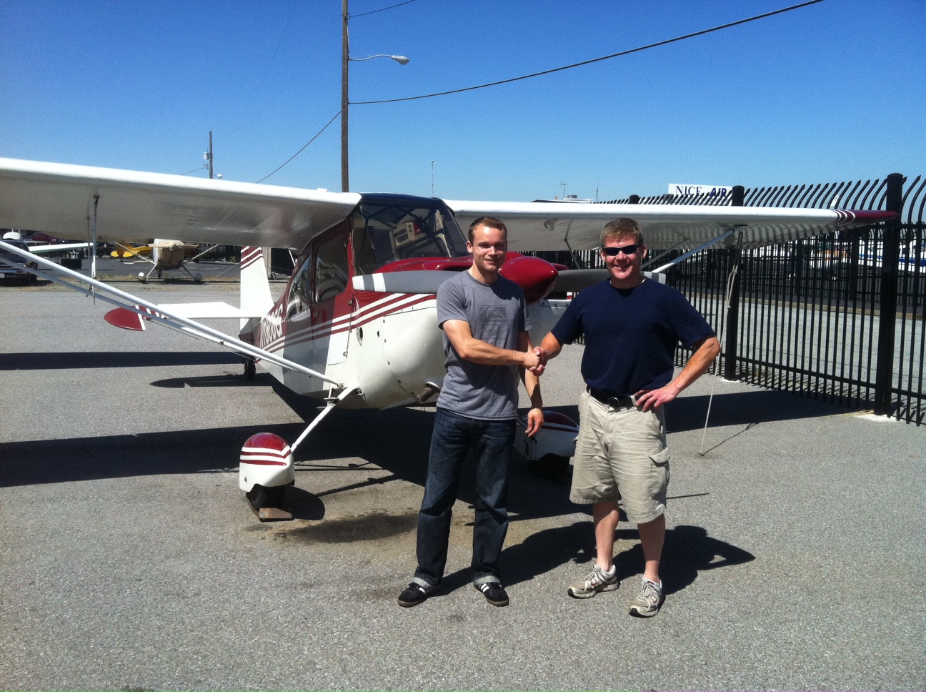 Anton Likhtarov soloes Citabria taildragger at AeroDynamic Aviation flight training school San Jose Salinas San Francisco Bay Area California