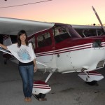 Inga flies a Citabria at AeroDynamic Aviation flight training school San Jose San Francisco Bay Area California