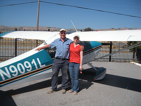 Loree Hirschman learns to fly tailweel in a Citabria at AeroDynamic Aviation