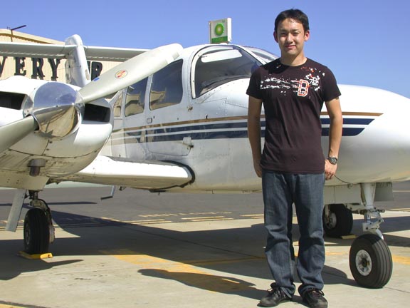 Jumpei Tani earns tailwheel endorsement in a Citabria taildragger after flying lessons at AeroDynamic Aviation flight training school San Jose Salinas San Francisco Bay Area California