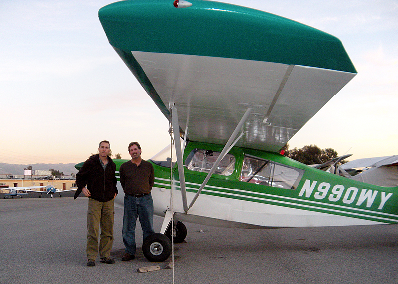 Mike Bergeson soloes a Citabria at AeroDynamic Aviation flight training school Reid Hillview Airport San Jose San Francisco Bay Area California