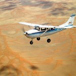 Flying over the Namibian desert