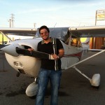 Armin flies solo for the first time in Cessna 172 at AeroDynamic Aviation flight training school San Jose San Francisco Bay Area California