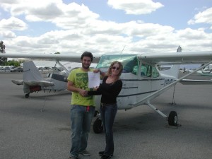 Armin Monajemi passes private pilot checkride at AeroDynamic Aviation Flight School located at Reid Hillview Airport in San Jose, CA.