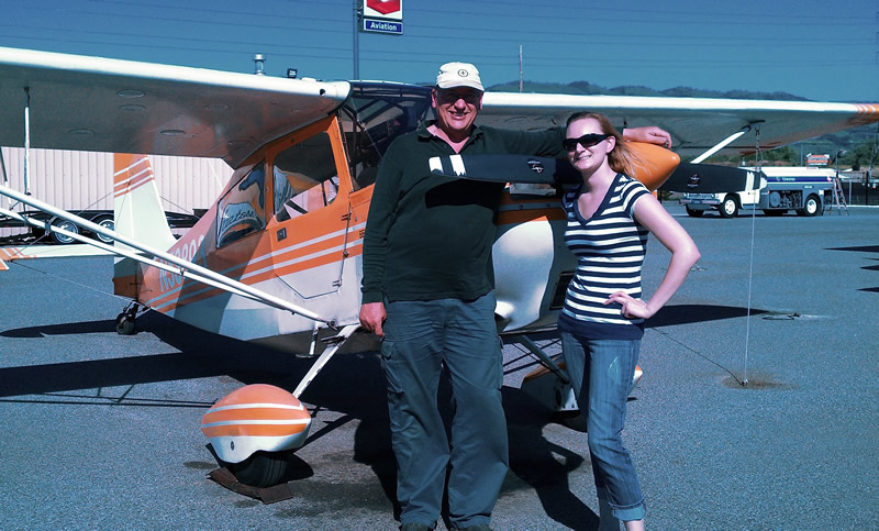 Jenny earns tailwheel endorsement at AeroDynamic Aviation flight training school San Jose San Francisco Bay Area California