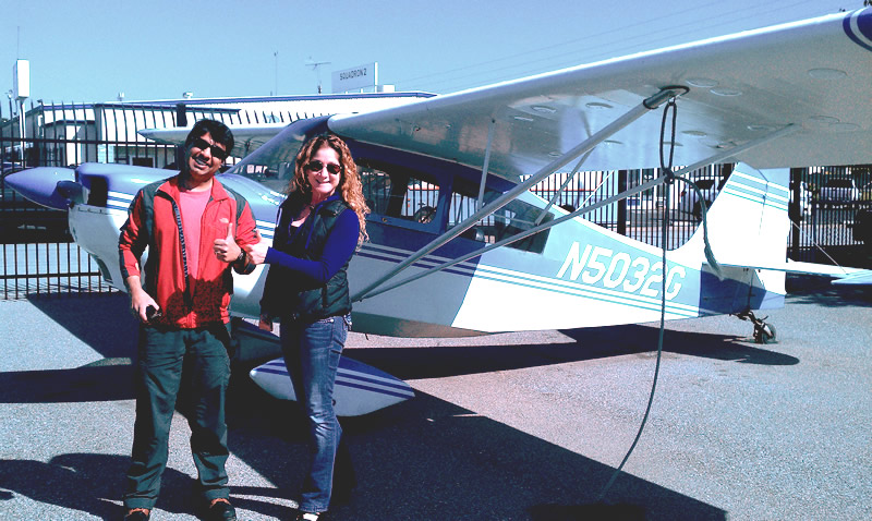 Uday earns his PPL in a Citabria at AeroDynamic Aviation Flight Training School San Jose San Francisco Bay Area California