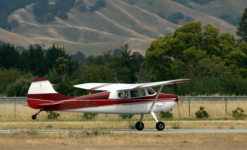 Cessna 170 N8245A taildragger tailwheel flight training at AeroDynamic Aviation San Jose San Francisco Bay Area California