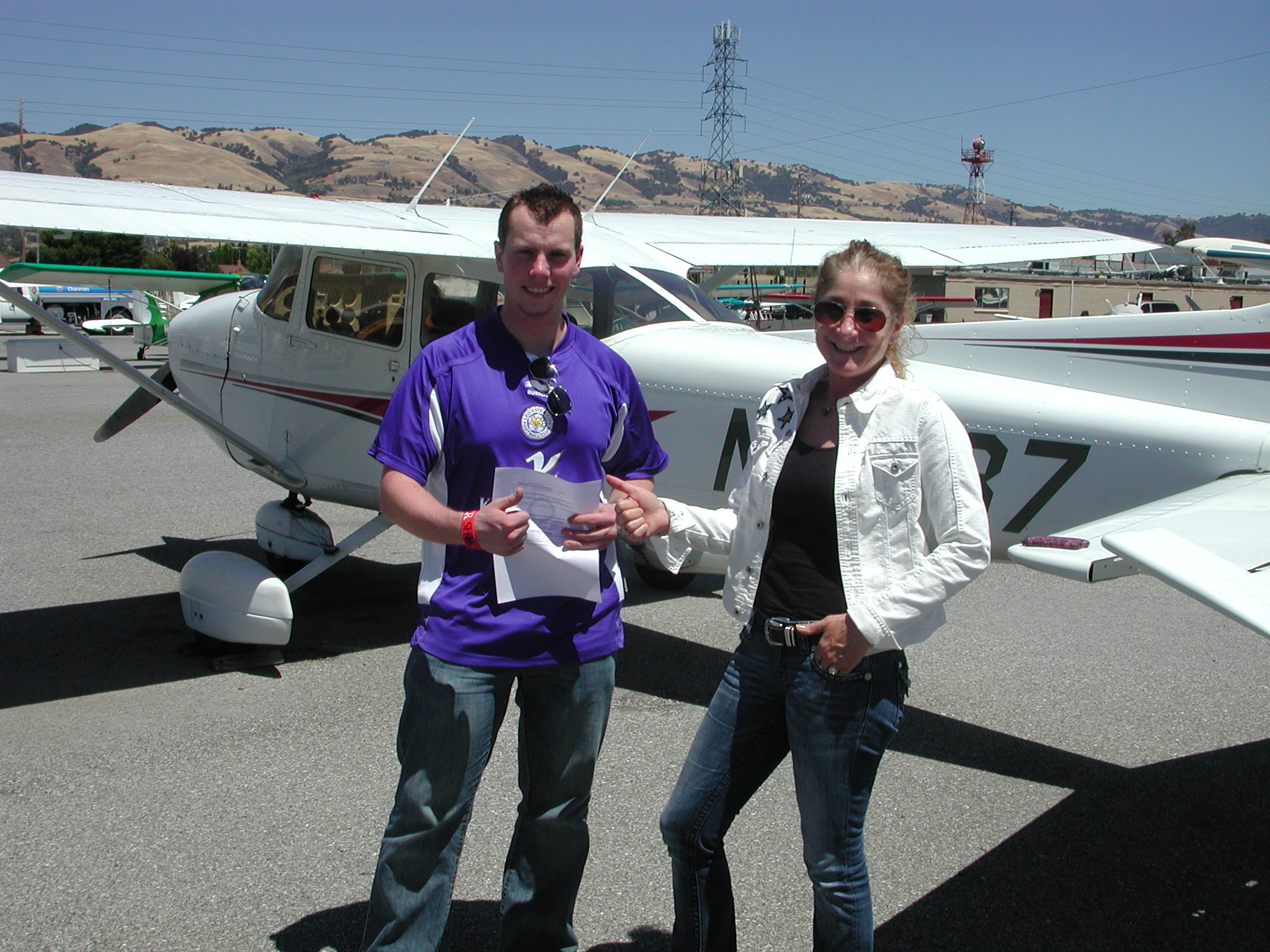 Jim Crawford passes private pilot checkride in Cessna 172 at AeroDynamic Aviation located at Reid Hillview Airport in San Jose, CA