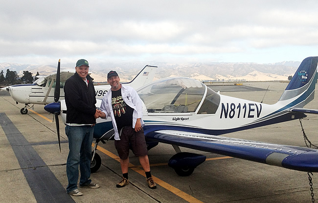 Stefan earns sport pilot license after flying lessons at AeroDynamic Aviation flight training school Salinas San Francisco Bay Area California