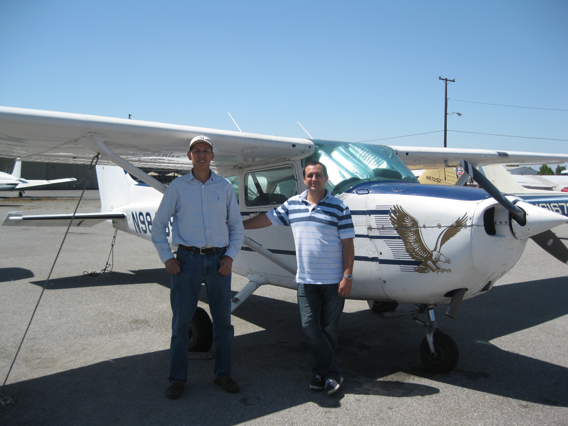 Robert Laczko soloes Cessna 172 at AeroDynamic Aviation located at Reid Hillview Airport in San Jose, CA.