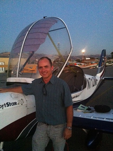 Elmar soloes SportStar at AeroDynamic Aviation flight training school San Jose San Francisco Bay Area California