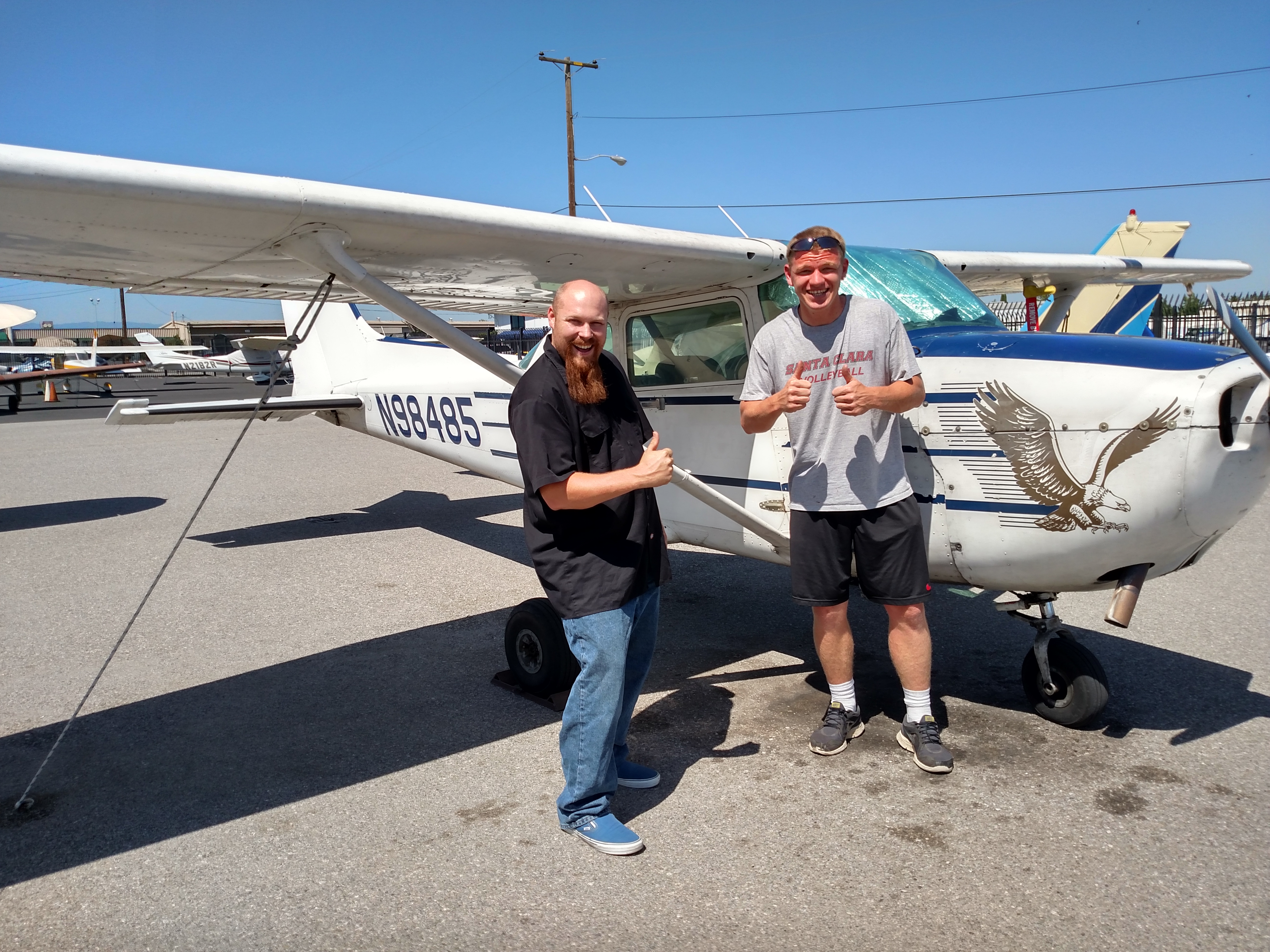 Taylor and CFI Jason Brown after first solo flight!