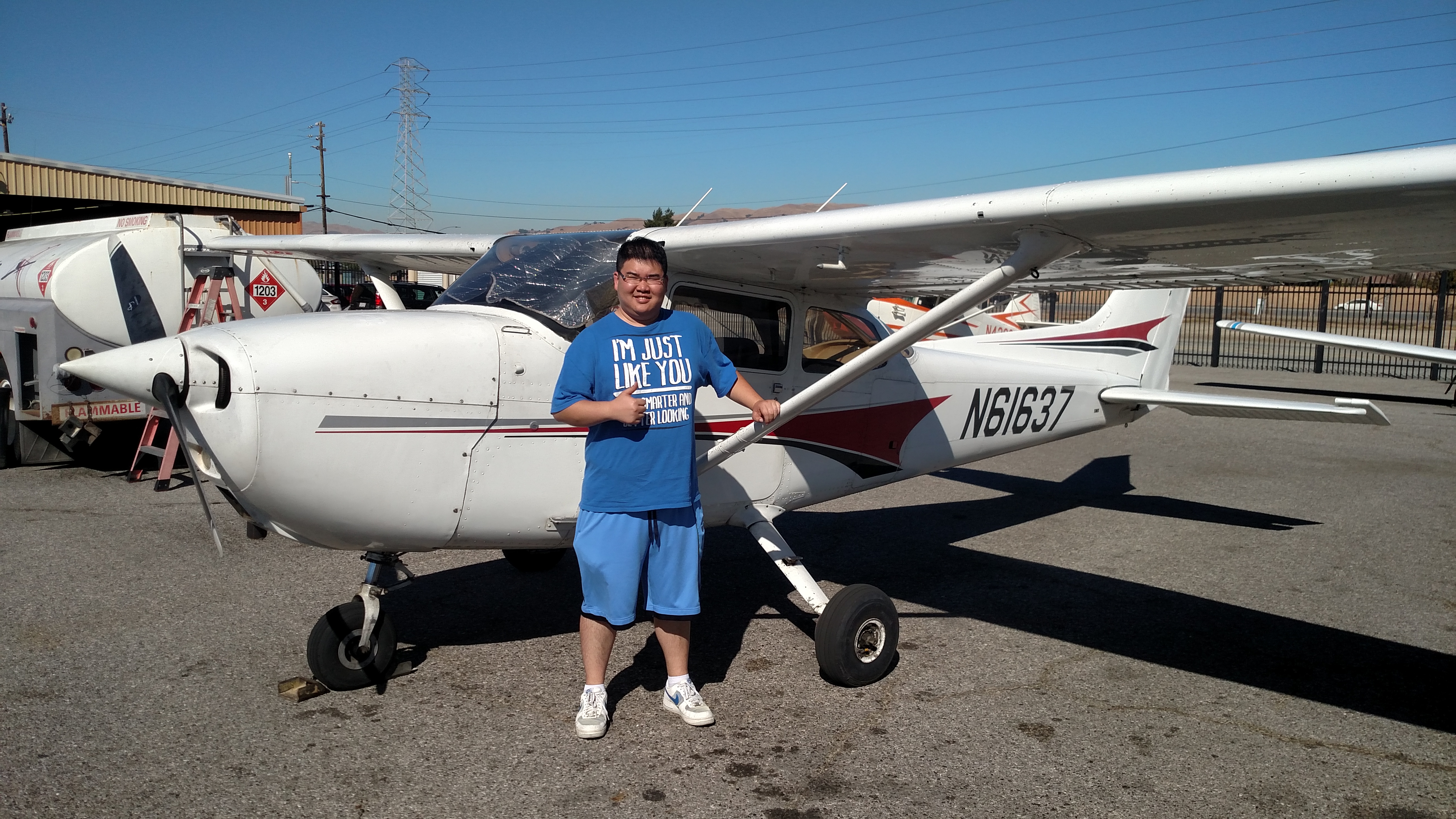 N61637, solo, flight training