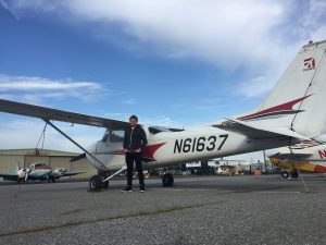 N61637, solo, flight training