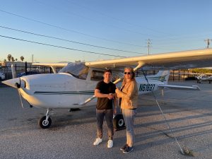 PPL checkride, N61637, pilot